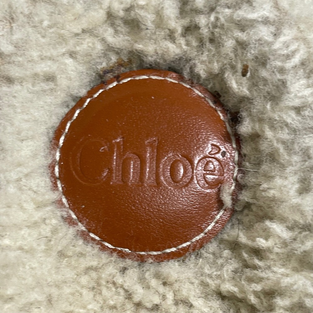 Chloe Woody Natural & Ochre Shearling Slide - Picture 8 of 11
